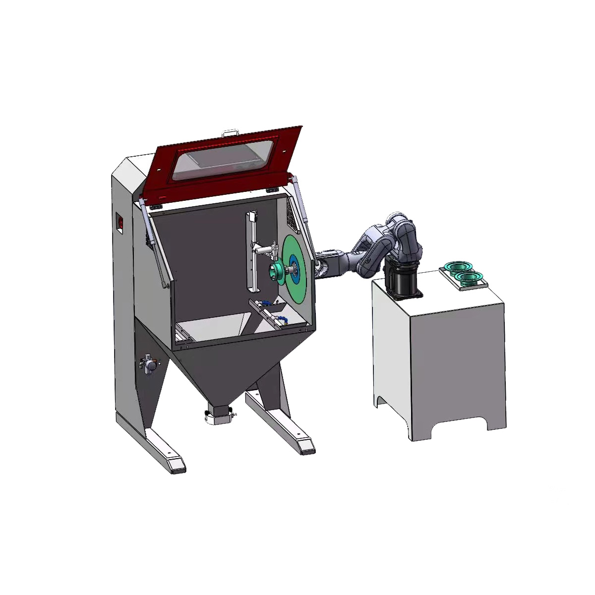 75加自动化配件 75IN+自动化喷砂机_滚刀自动化喷砂机_刀具模具自动化喷砂机